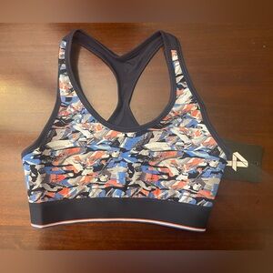 Fourlaps Circuit Sports Bra Confetti Camo Blue Navy